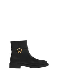 Bottines Ribbon Dumont en cuir lisse - Noir