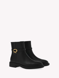 Bottines Ribbon Dumont en cuir lisse - Noir