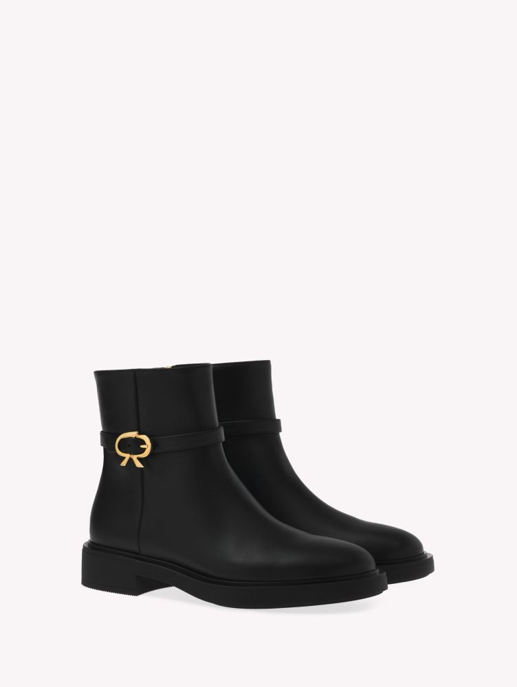 Bottines Ribbon Dumont en cuir lisse - Noir