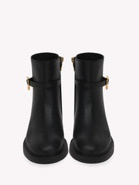 Bottines Ribbon Dumont en cuir lisse - Noir
