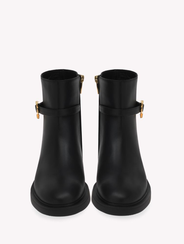 Bottines Ribbon Dumont en cuir lisse - Noir