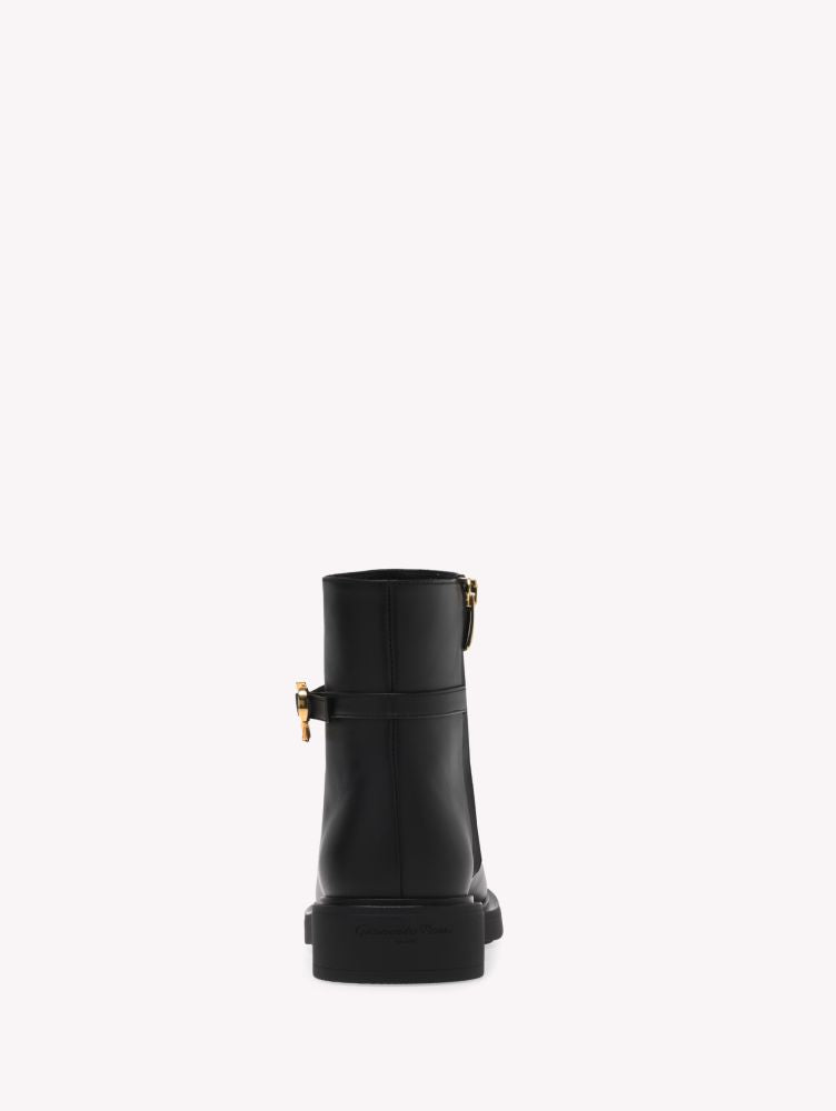Bottines Ribbon Dumont en cuir lisse - Noir