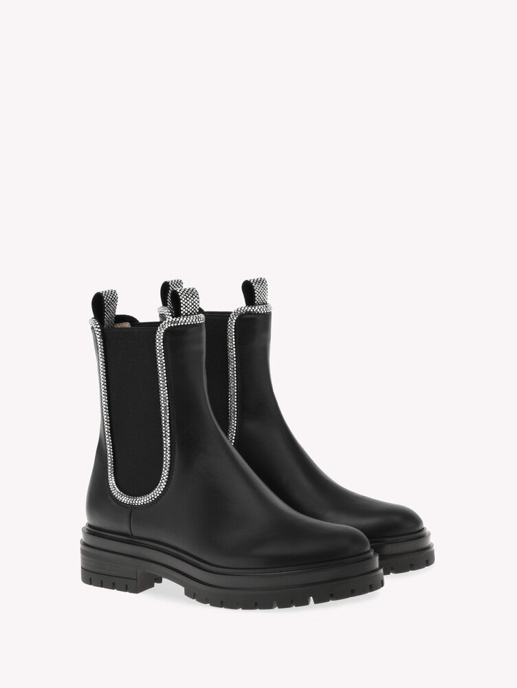 Bottines Crystal Chester 40 en cuir lisse - Noir