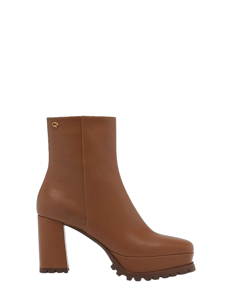 Bottines Harlem 70 en cuir lisse - Marron