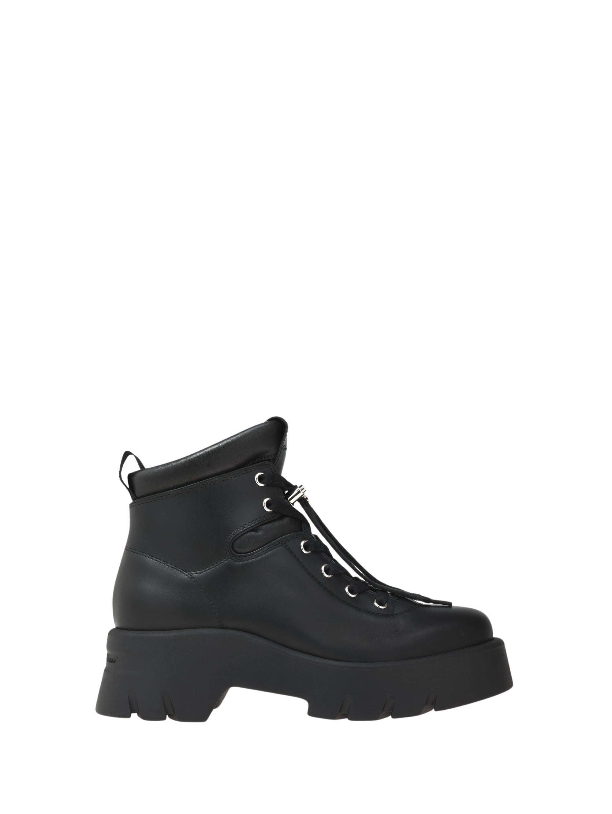 Bottines biker Vancouver 20 en cuir lisse - Noir