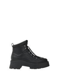 Bottines biker Vancouver en cuir lisse - Noir