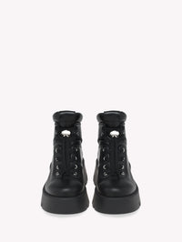 Bottines biker Vancouver 20 en cuir lisse - Noir