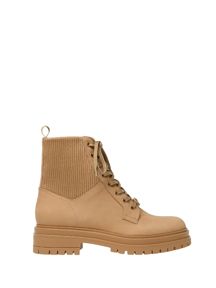 Bottines biker Martis en cuir lisse - Marron