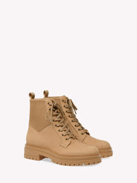 Bottines biker Martis en cuir lisse - Marron