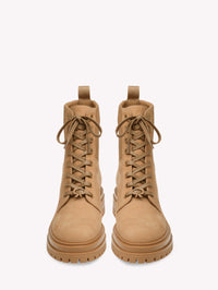 Bottines biker Martis en cuir lisse - Marron