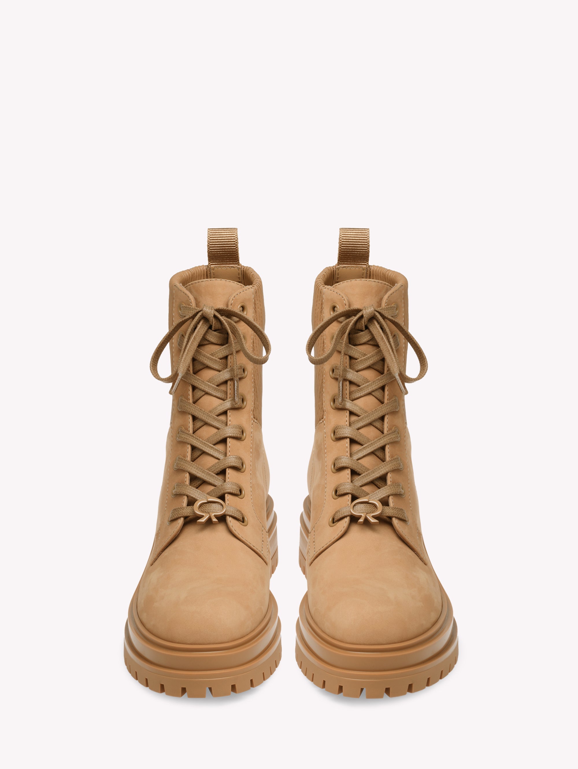 Bottines biker Martis en cuir lisse - Marron