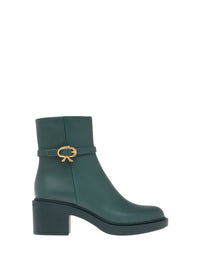 Bottines biker Ribbon Dumont 45 en cuir lisse - Vert