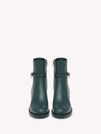 Bottines biker Ribbon Dumont 45 en cuir lisse - Vert