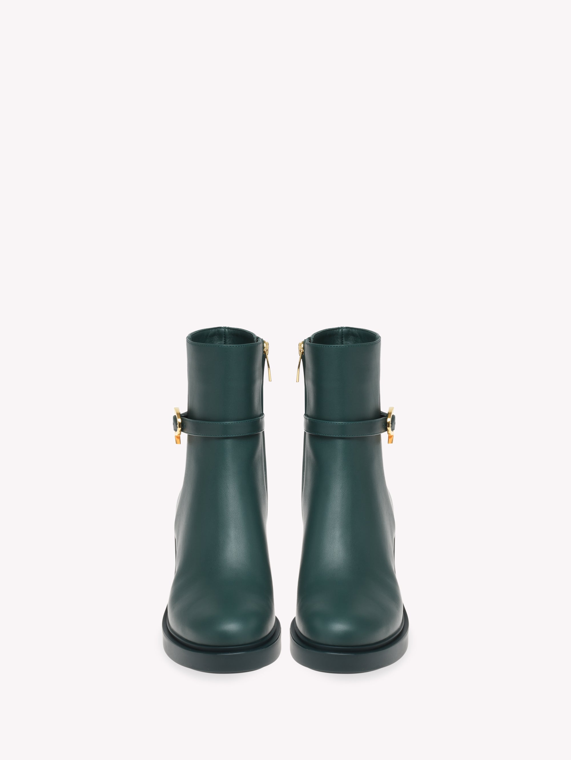 Bottines biker Ribbon Dumont 45 en cuir lisse - Vert