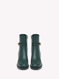 Bottines biker Ribbon Dumont 45 en cuir lisse - Vert