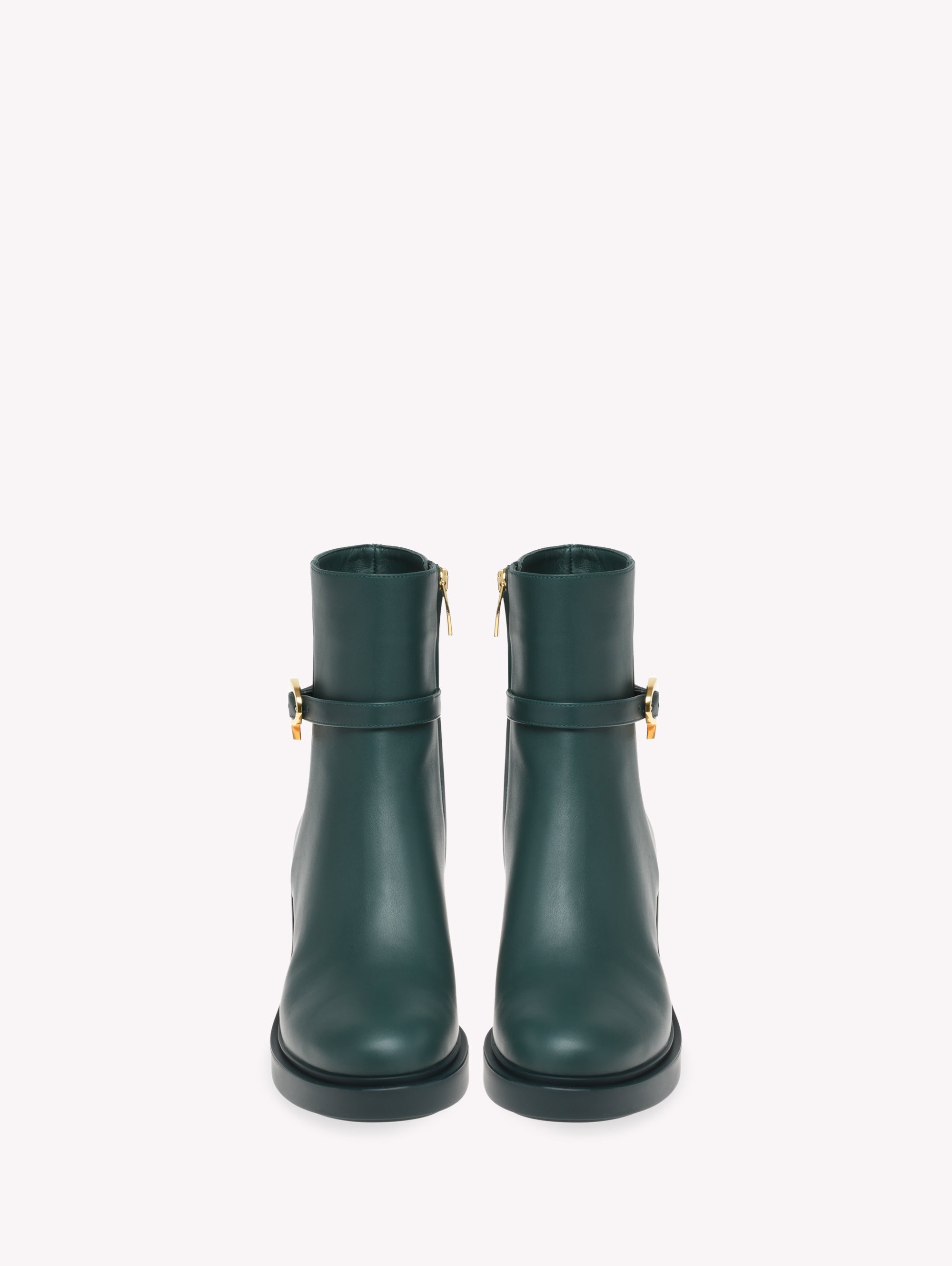 Bottines biker Ribbon Dumont 45 en cuir lisse - Vert