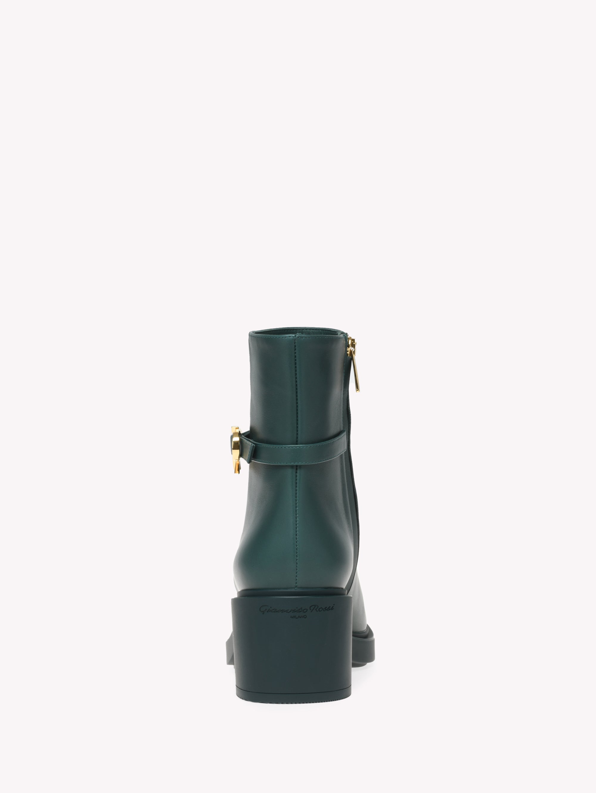 Bottines biker Ribbon Dumont 45 en cuir lisse - Vert
