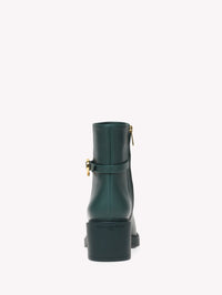 Bottines biker Ribbon Dumont 45 en cuir lisse - Vert
