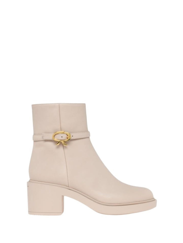 Bottines Ribbon Dumont 45 en cuir lisse - Neutre