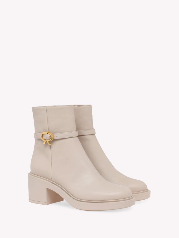 Bottines Ribbon Dumont 45 en cuir lisse - Neutre