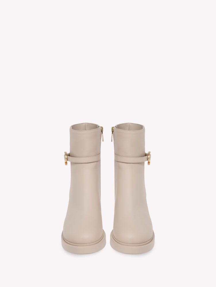 Bottines Ribbon Dumont 45 en cuir lisse - Neutre