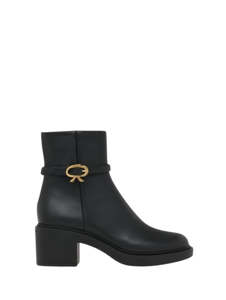 Bottines Ribbon Dumont 45 en cuir lisse - Noir