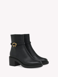 Bottines Ribbon Dumont 45 en cuir lisse - Noir