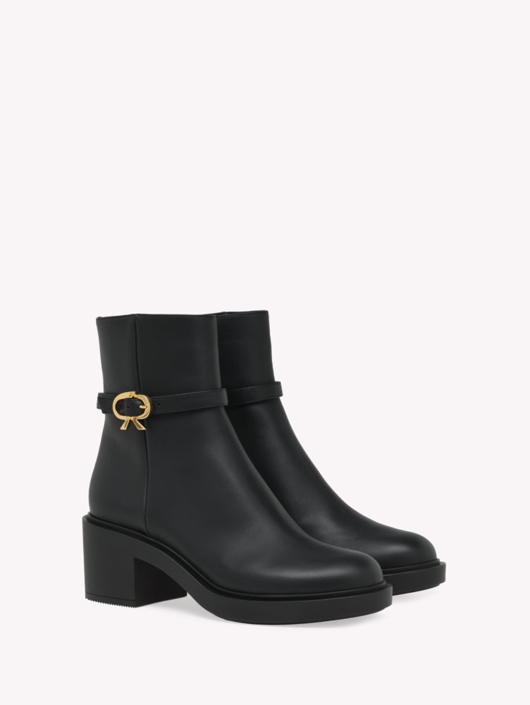 Bottines Ribbon Dumont 45 en cuir lisse - Noir