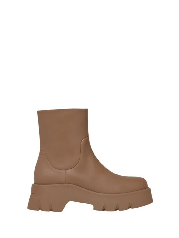 Bottines Montey en cuir lisse - Brun
