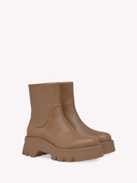 Bottines Montey en cuir lisse - Brun