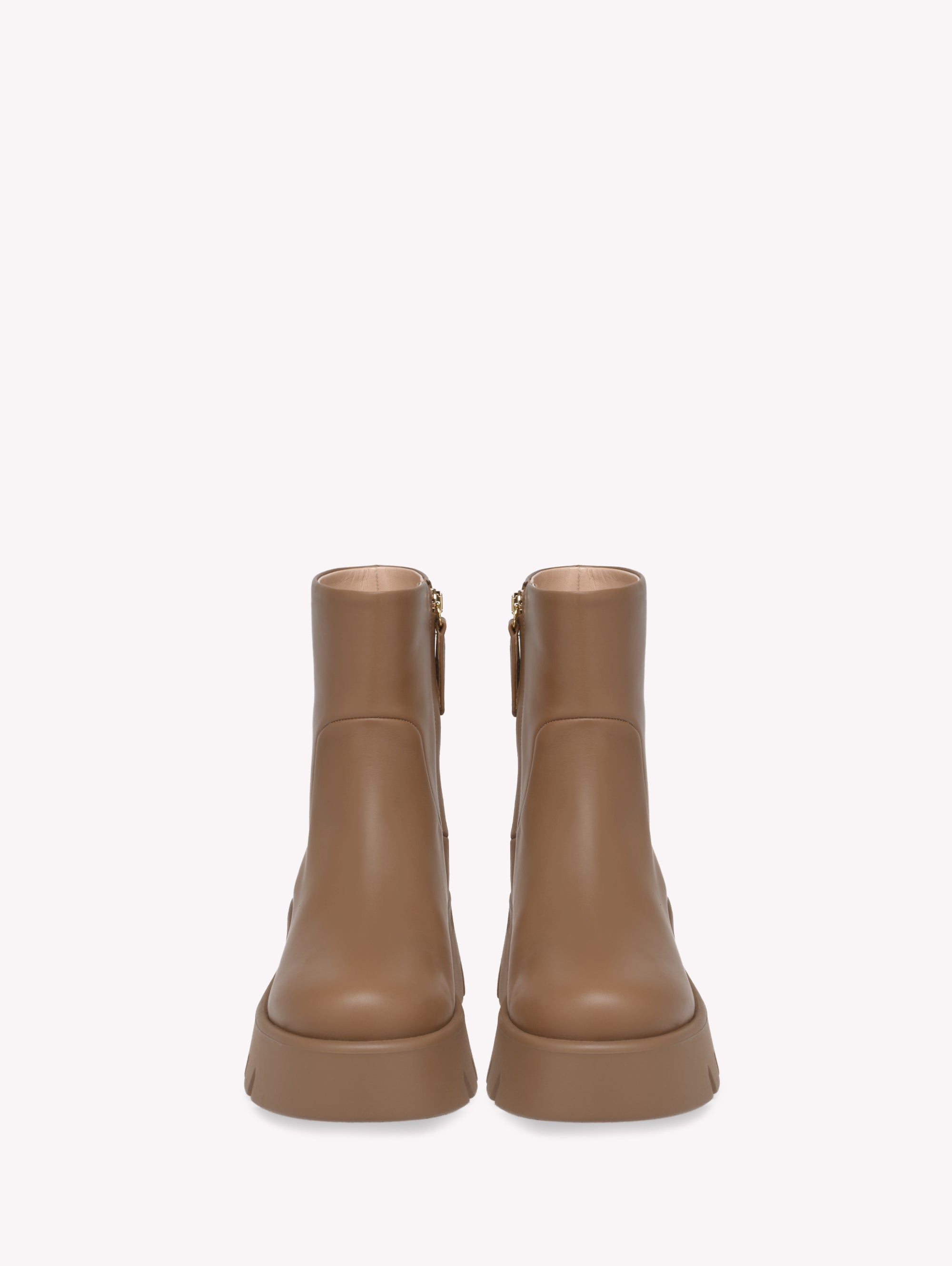 Bottines Montey en cuir lisse - Brun