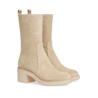 Bottines biker Exton 45 en daim - Neutre