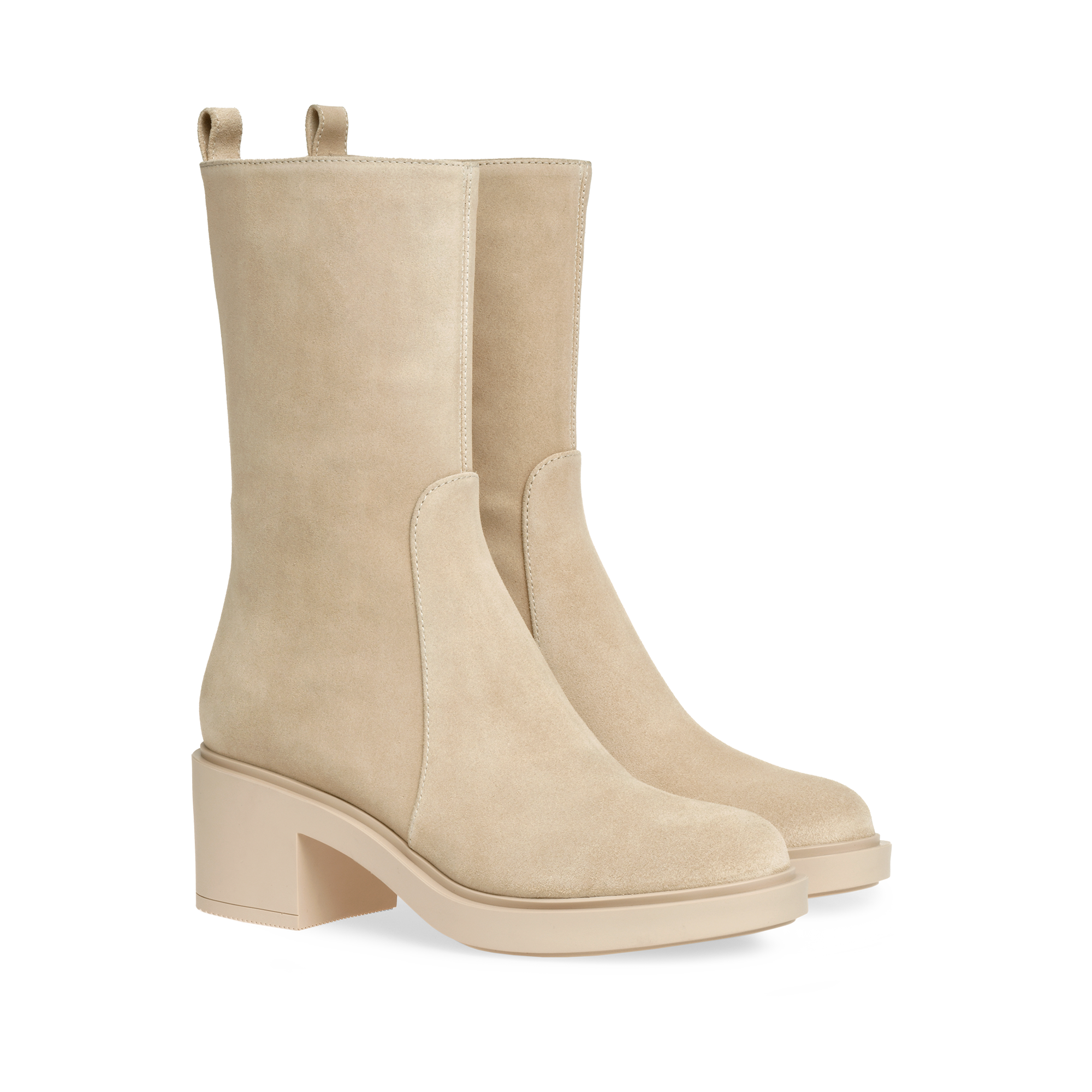 Bottines biker Exton 45 en daim - Neutre