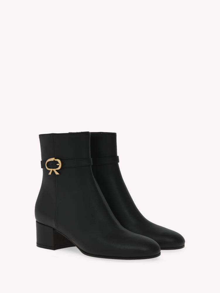 Bottines Ribbon 45 en cuir lisse - Noir