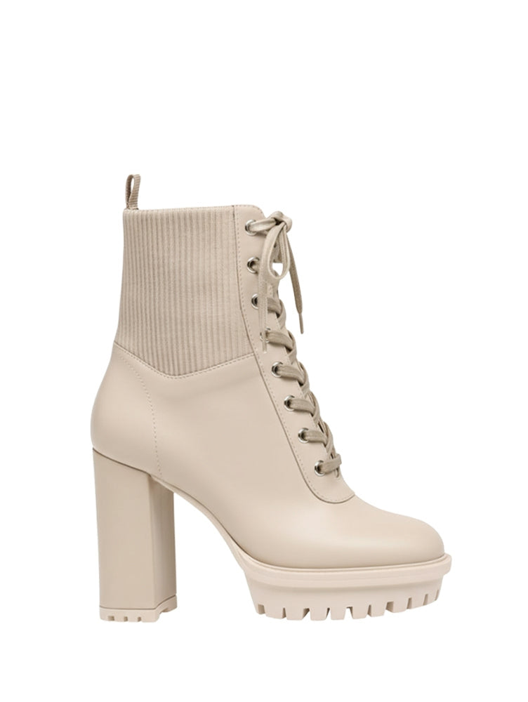 Bottines biker Martis 100 en cuir lisse - Neutre