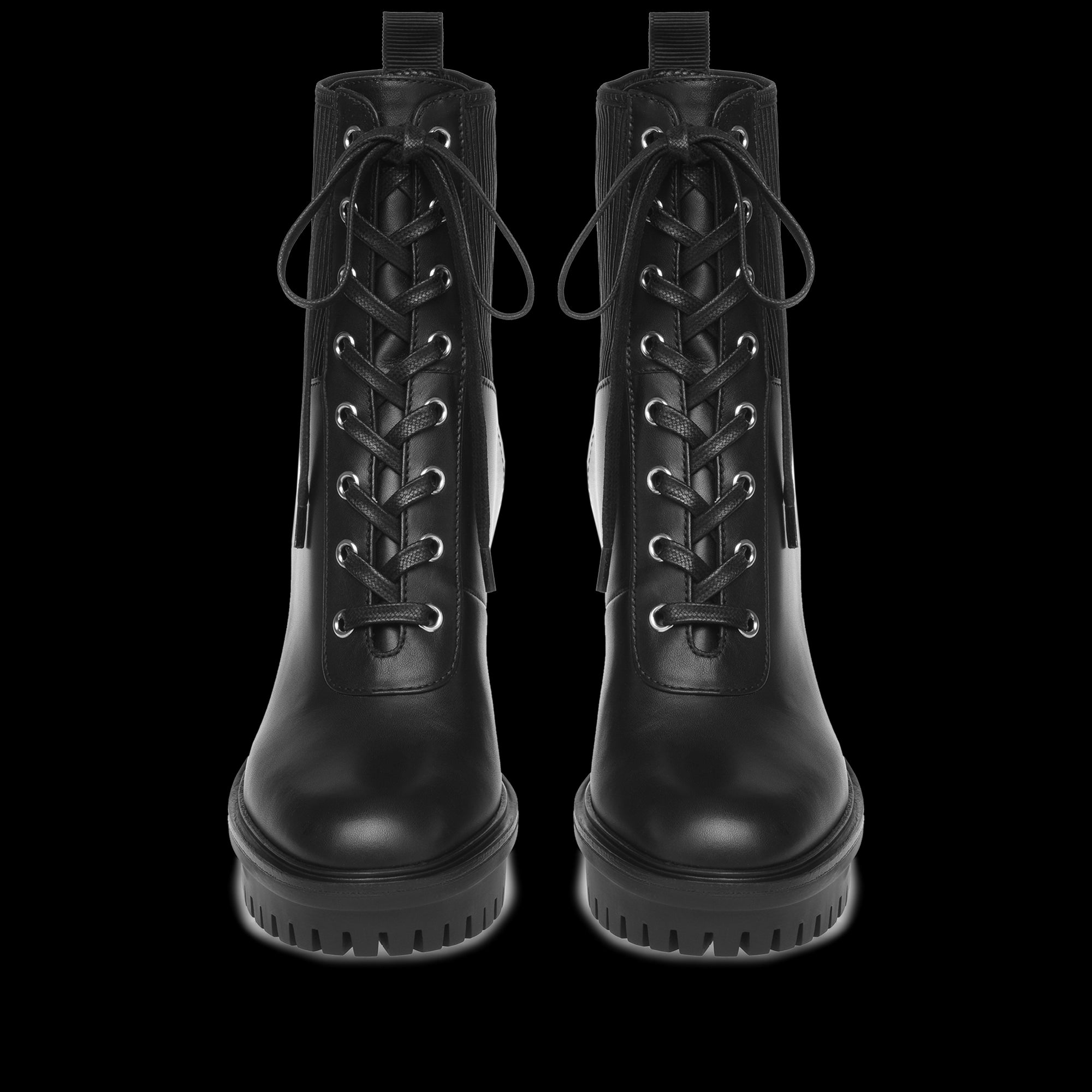 Bottines biker Martis 100 en cuir lisse - Noir