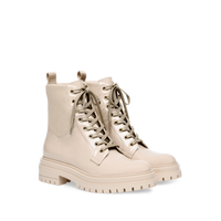 Bottines biker Martis en cuir verni - Neutre