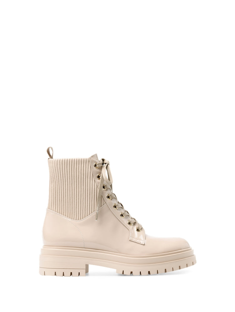Bottines biker Martis 20 en cuir verni - Neutre