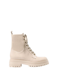 Bottines biker Martis en cuir verni - Neutre