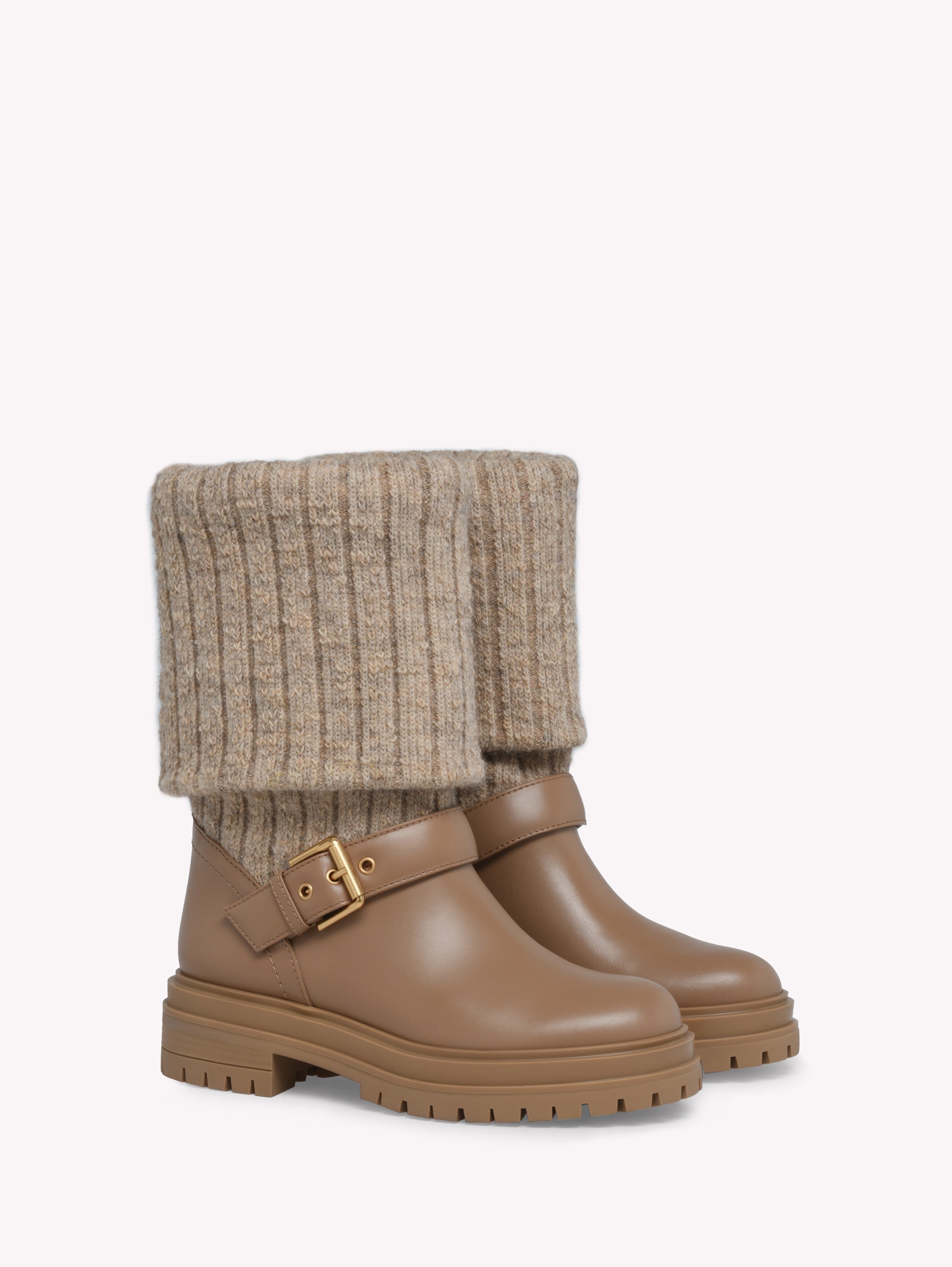 Bottines Thurso en cuir lisse mélangé - Marron