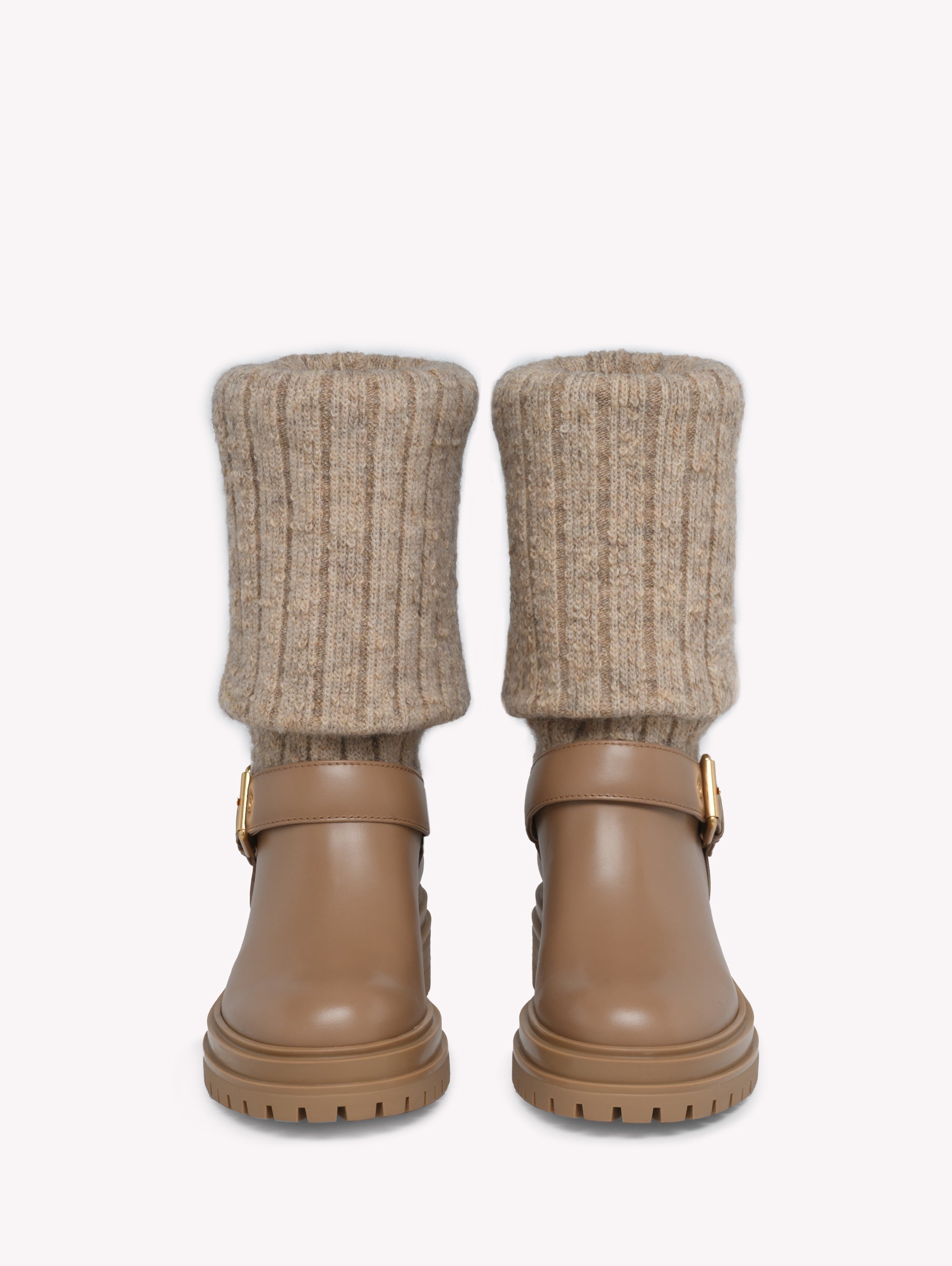 Bottines Thurso en cuir lisse mélangé - Marron