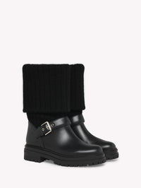 Bottines Thurso en cuir lisse mélangé - Noir
