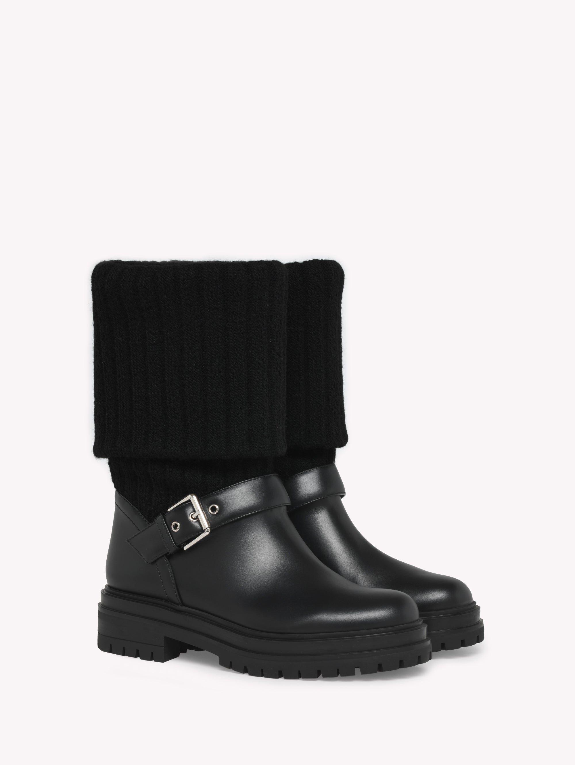 Bottines Thurso en cuir lisse mélangé - Noir
