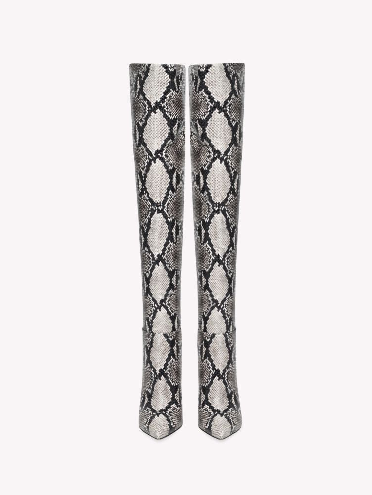 Cuissardes Piper 100 en cuir embossé - Gris