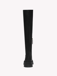 Montey thigh-high boots in smooth leather - Black