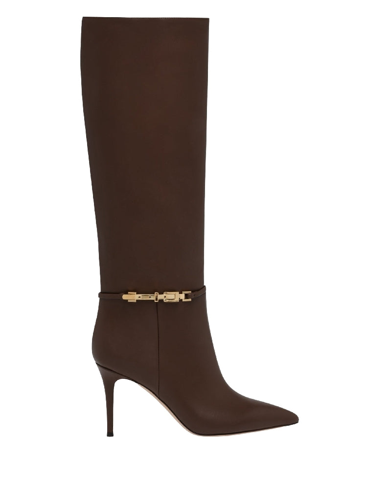 Bottes Carrey 85 en cuir lisse - Marron
