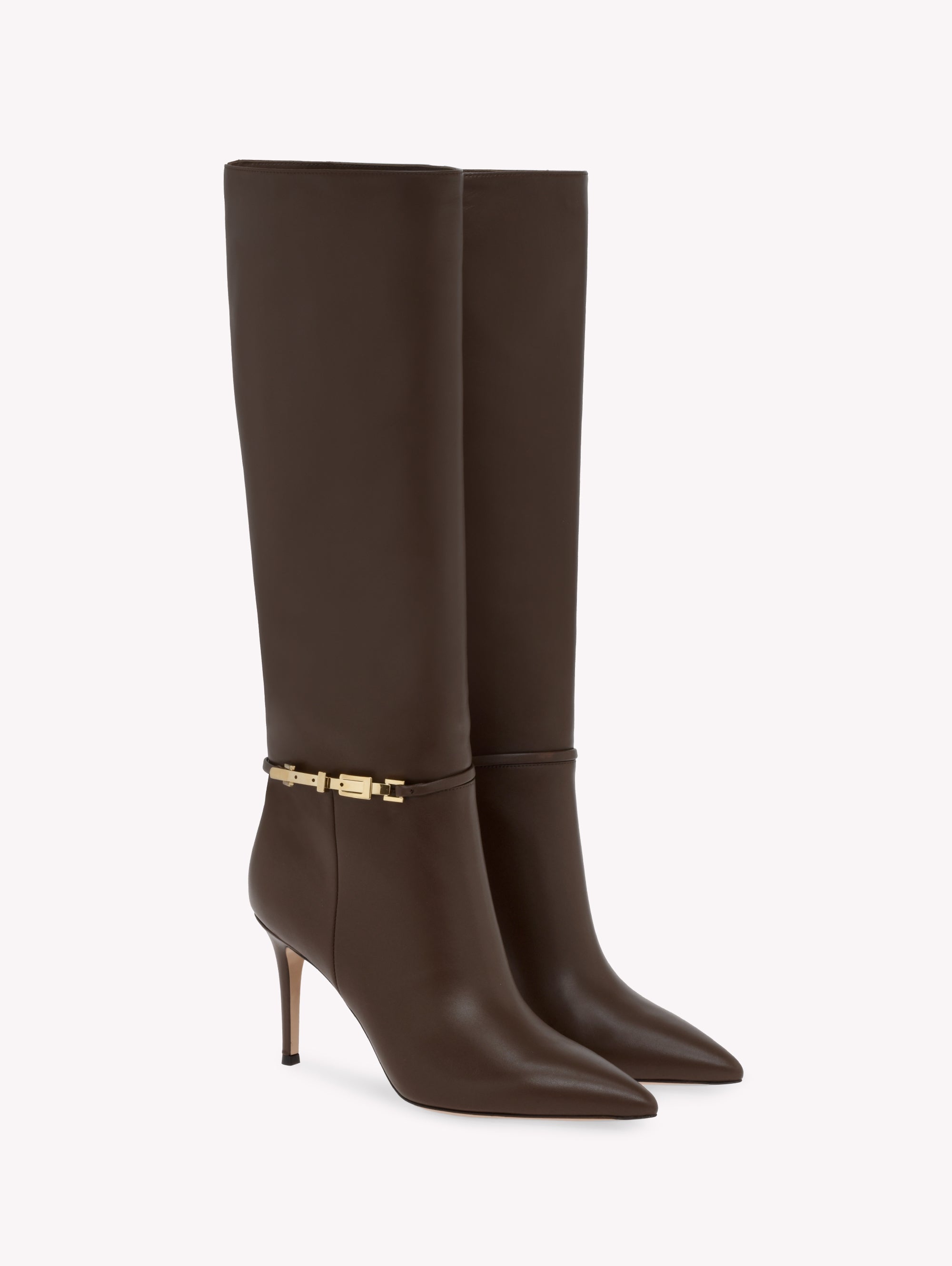 Bottes Carrey 85 en cuir lisse - Marron