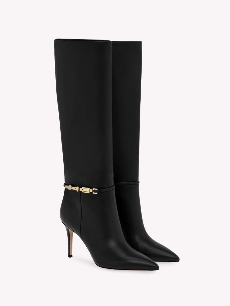 Bottes Carrey 85 en cuir lisse - Noir