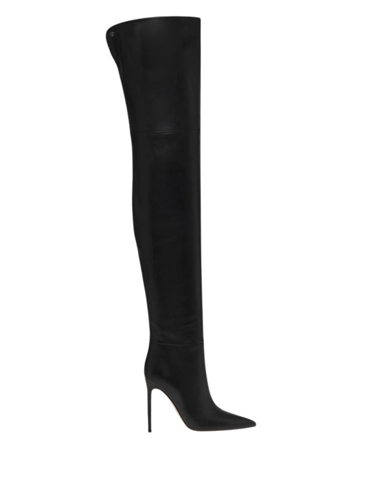 Cuissardes Joy 105 en cuir lisse - Noir