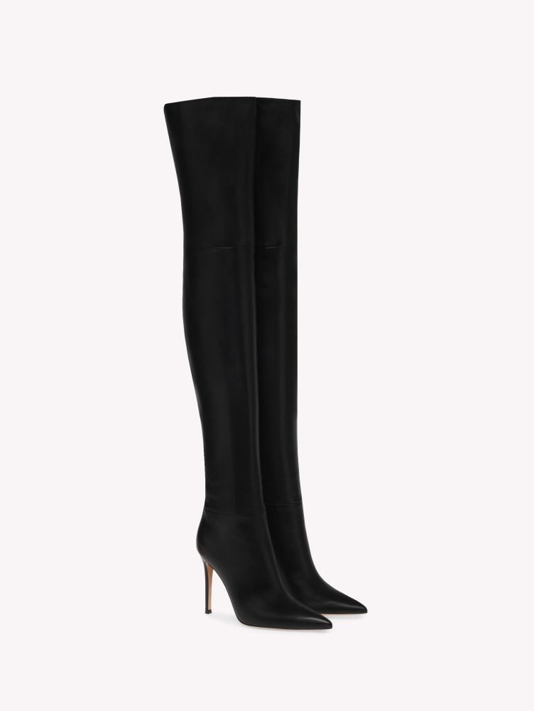Cuissardes Joy 105 en cuir lisse - Noir